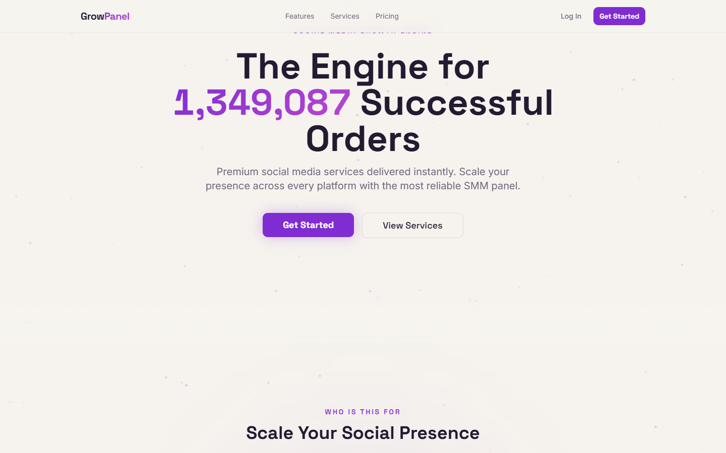 GrowPanel homepage screenshot
